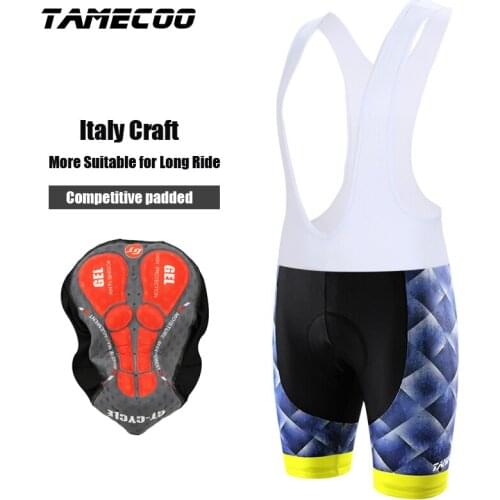 Tamecoo Summer Cycling Bib Shorts MTB Ropa Ciclismo Moisture Wicking Bicycle Shorts Pants Coolmax 5D Gel Pad Bike Tights