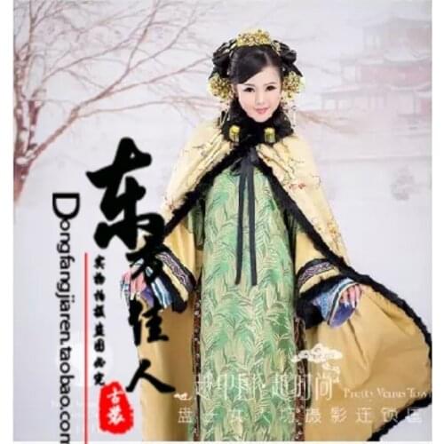 Meng Xue Yi Mei Snow Dream with Plum Blossom Beauty Women Qing Dynasty Empress Costume Ancient Chinese Costume Exhibition Design