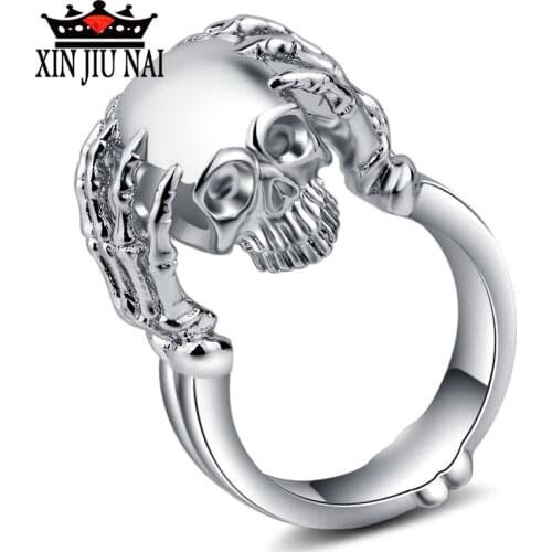 Fashionable and exquisite retro design Golden/wedding Gothic Punk Skull Lady Ring Halloween Skull Jewelry Gift womens rings