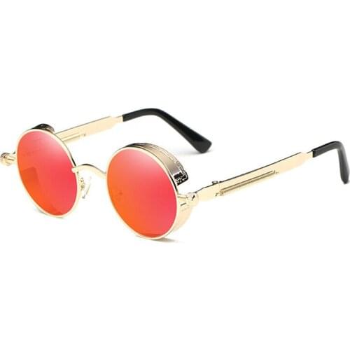 Fashion Steampunk Sunglasses Women 2018 Retro Round Sun Glasses Men Lady Luxury Eyewear Oculos Goggles 0914WD