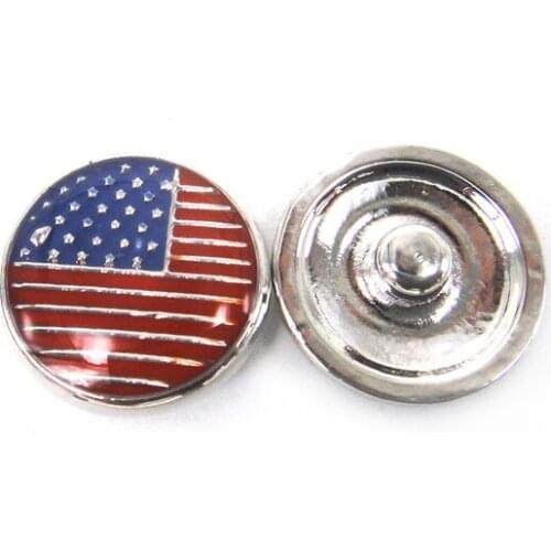 MOODPC Free shipping hot selling USA flag DIY snap button charm