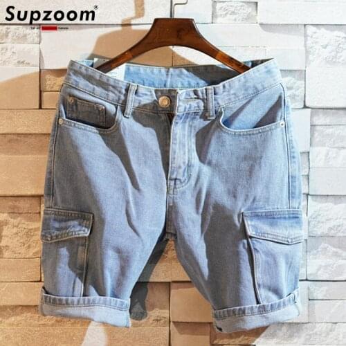 2020 New Arrival Hot Sale Jeans Men Zipper Fly Solid Cargo Pants Japanese Light Color Wash Shorts Straight Tube Overalls Robin