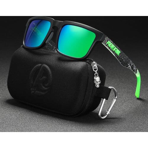 Ken block men Square Sunglasses Sports Polarized Sun Glasses Reflective Coating Mirrored lens UV400 Brand KDEAM With Case KD332