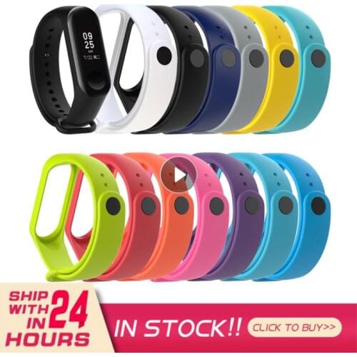 Strap For Xiaomi Mi Band 3 4 Silicone Wristband Bracelet Replacement For Xiaomi Band 3 4 Wrist Color Soft Strap Accessories