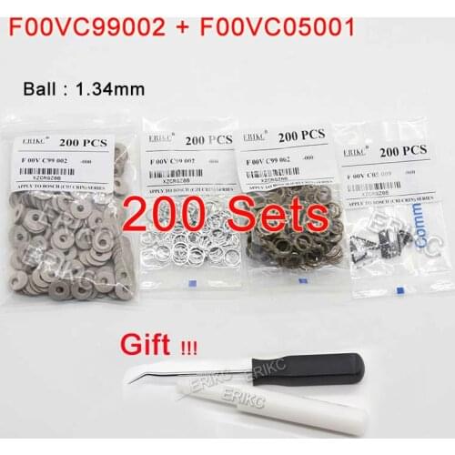 For Bosch F00VC99002 Diesel Injector Valve Repair Kits Steel Ball F00VC05001 1.34mm Fuel Injector Ball Kit