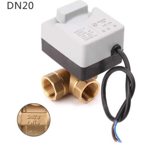 Manual and automatic valve Electric Motorized Ball Valve Three-wire Two Control Brass valve for Air Conditioning DN15DN20DN25