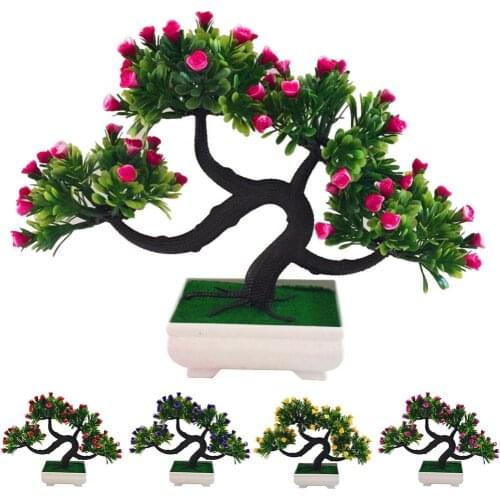 Garden Plantas Artificiales Flower Tree Plant Potted Bonsai Garden Party Desktop Furniture Decor
