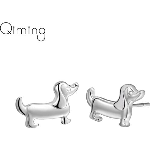 Cute Animal Dachshund Stud Earrings For Women Baby Boho Sausage Dog Earring Handmade Best Gifts Pet Lovers