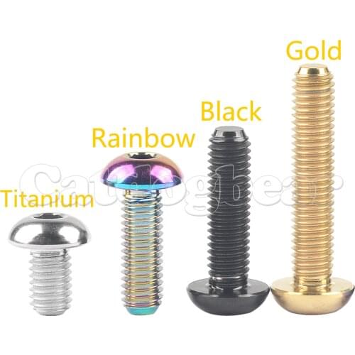 Catdogbear Titanium M4 Bolt Screw Half Round head Hex socket (Allen) Screw for bicycle 8MM 10MM 12MM 15MM 20MM
