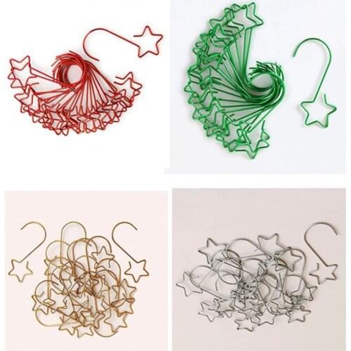 20pcs Gold Metal Hook Christmas Ornaments Hanging Pendants Xmas Tree Decor 2021 Navidad New Year Christmas Decoration for Home