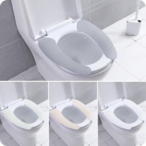 Simple Universal Toilet Seat Cover Warm WC Mat Cushion Washable Toilet Cover Closestool Mat Seat Case Toilet Sticker