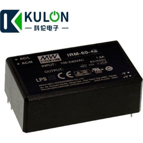 MEANWELL IRM-60-24 24V 2.5A 60W AC-DC PCB-Mount green power module cooling by free air convection