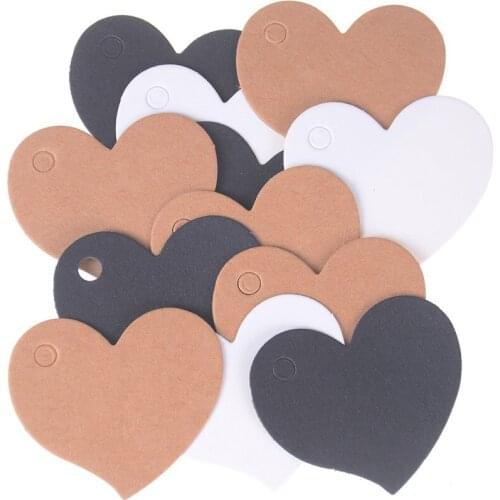 4.5x4cm 100Pcs/pack Heart Shape Blank Kraft Paper Card Gift Tag Label DIY Party Wedding Crafts