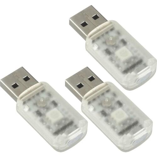 5V Car LED Atmosphere Light Touch Sound Control Decorative Light USB Stage Effect Light Cigarette Lighter