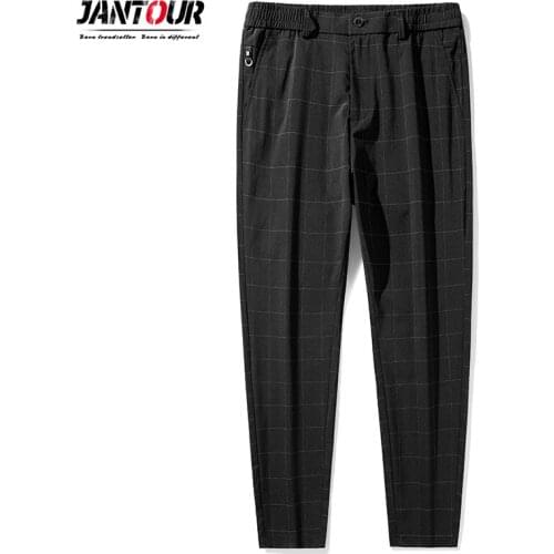 Jantour Brand Summer Classic Mens high quality Casual Pants Mens Business Slim Straight Men Casual Pants Big Size 36 38