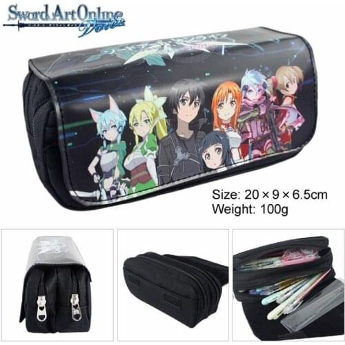 Anime Sword Art Online Pencil Case Multi-Purpose Bag Writing Supplies Schools & Offices Gift Kirito Asuma Leafa Silica Yui