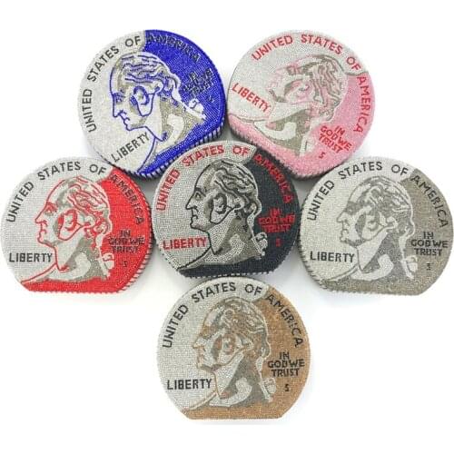 Money Dollar Design Luxury Rhinestone Evening Handbag Party Purse Bags Wedding Dinner Coin Clutch Wallet