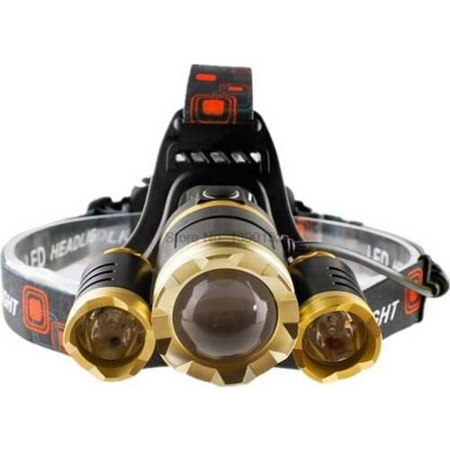 By dhl 20set 10000 lumens rechargeable led headlamp 3T6 head flashlight torch xml t6 head lamp waterproof lights headlight