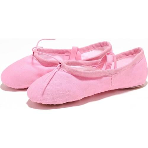 USHINE EU22-45 tkaniny głowy joga kapcie nauczyciel Gym ćwiczeń w pomieszczeniach na płótnie różowy balet taniec buty dla dzieci