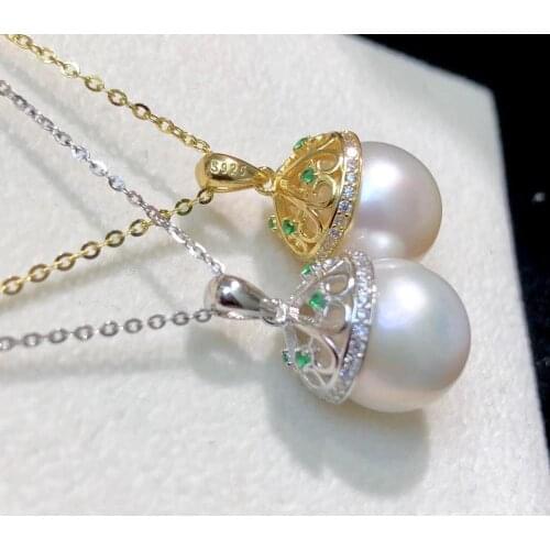 Hot Fashion New 925 Sterling Silver Pendant Base Settings Mountings Findings Parts for Pearl Crystal Jade Agate 5pcs/lot