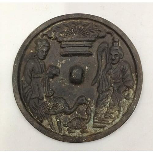Chinese ancient double people Bronze mirror decoration mirror Home decoration metal crafts