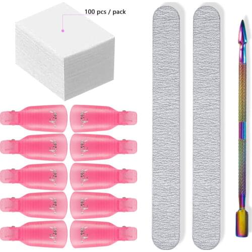 Nail Art Soak Off Cap Clips UV Gel Polish Remover Wrap Tool Plastic Clip for Foot Toe Removal of Varnish Manicure Tools