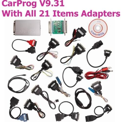 Best quality CarProg V9.31 Auto repair tool CARPROG Full V9.31 programmer car prog all softwares (With All 21 Items Adapters)