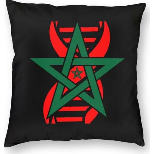 Moroccan Flag Its In My DNA Morocco Square Pillow Case Polyester Throw Pillow Funny Pillowcase