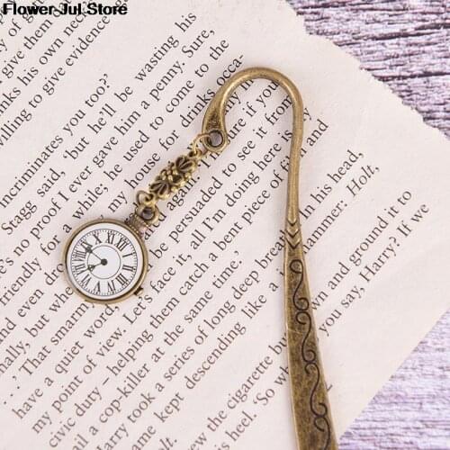Metal Clock Bookmarks Vintage Bookmark Retro Tower Book Marker Paper Clips Stationery Supplies For Kids Students Gift