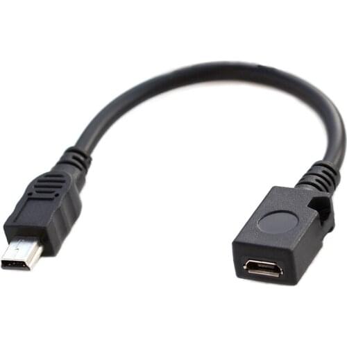 MINI USB male to Micro USB 5PIN female data charging adaptor convertor cable