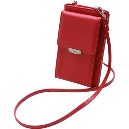 All In One Design Crossbody Fashion Phone Wallet Case Multi Function Scratches Shoulder Bag 18 x 11 x 3.5CM