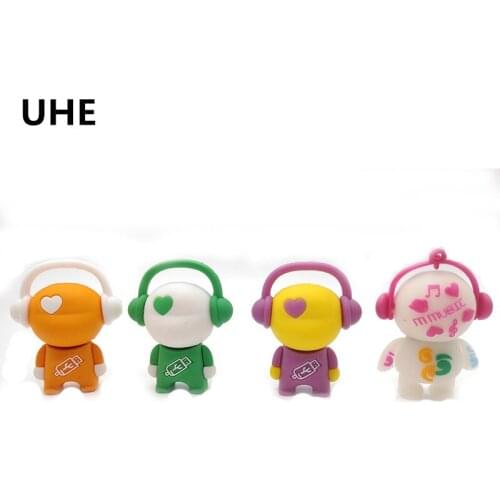 Cartoon music toys usb flash drive 64gb 32gb 16gb 8gb 4gb music man pendrives U disk real capacity pen drive cute cle usb 2.0