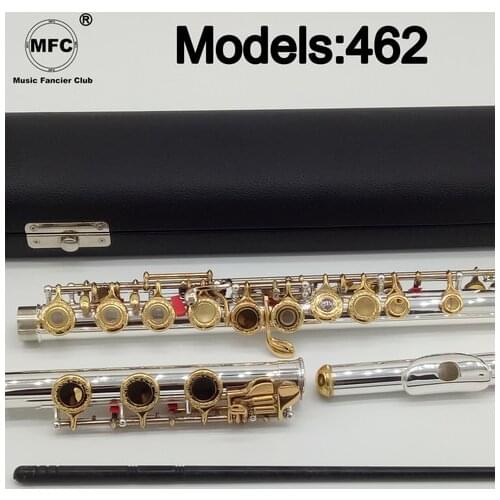 Music Fancier Club Flute 462 Engraving Hand Carved Keys Gold Plating Flutes B Leg Open Holes 17 Gold Keys