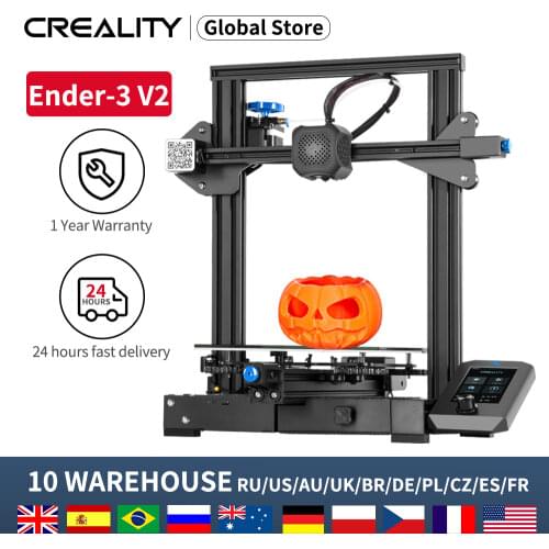 CREALITY Ender-3 V2 3D Printer Kit Slilent Mianboard UI Display Screen Filament Detection