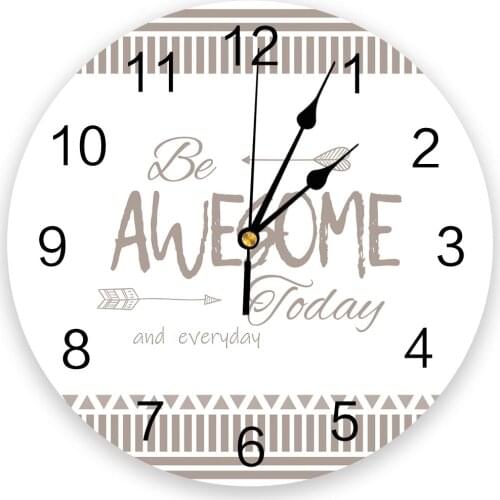 Abstract Geometric Brown Stripes Print Wall Clock Wall Art Silent Non ticking Round Wall Watch for Home Decortaion Best Gift