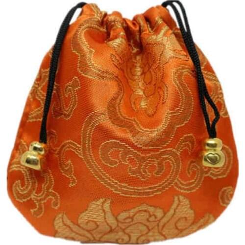 2021 New 24pcs Silk Brocade Jewelry Pouch Bag Small Satin Coin Purse Chinese Brocade Embroidered Drawstring Gift Bag for Ring