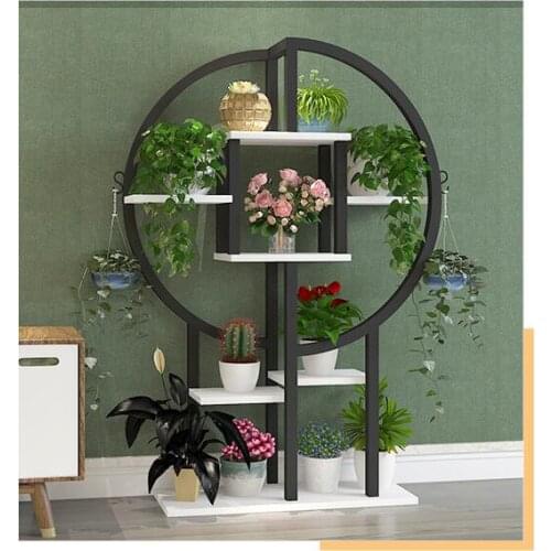 European-style flower stand balcony living room green radish floor-standing combination wrought iron storage shelf