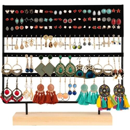 Earring Stand Display Rack 3-Tier Ear Stud Holder Jewelry Organizer Ear Studs Earring Holder 144 Holes