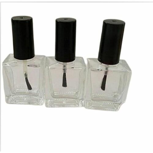 10ml clear glass bottle with black brush lid for nail polish / enamel /art nail cosmetic container packing