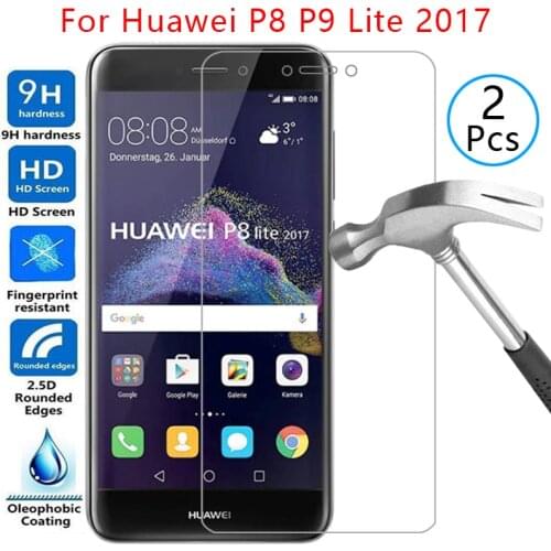 Tempered glass screen protector for huawei p8 p9 lite 2017 case cover on p 8 9 light p8lite p9lite 2017 protective phone coque