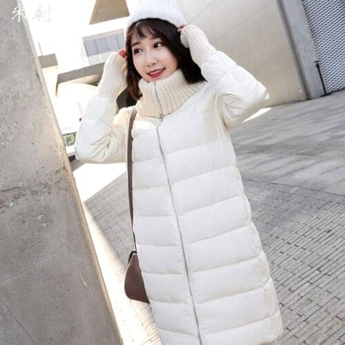 Women newest long duck down jacket female fashion slim warm coat thickened popular clothes all match winter jackets for ladies