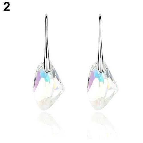 Women Irregular Cut Shiny Rhinestone Dangle Drop Hook Earrings Princess Jewelry hot