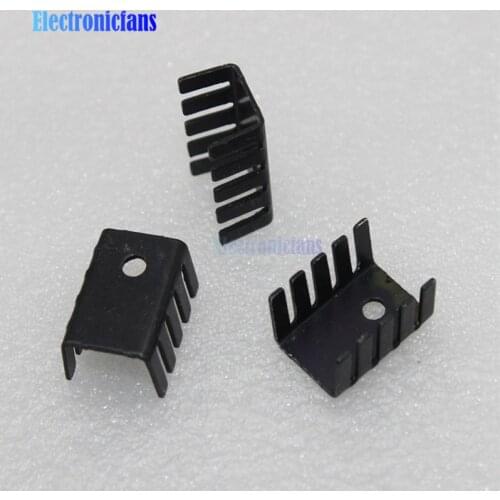 10PCS TO-220 Heat Sink Black TO220 19x15x10mm IC Heat Sink Aluminum Good