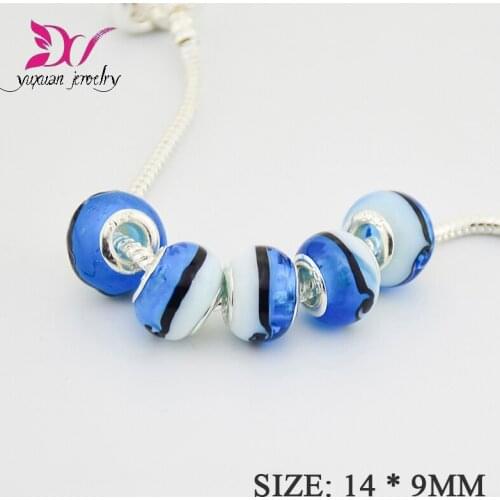 10 Pcs a Lot Glass Beads Round Shape with Rhinestones DIY Big Hole Beads Spacer Bead Charm Fit For dora Bracelet bricolage TK070