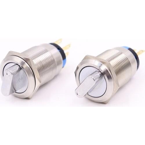 19mm metal rotary push button Stainless steel 2/3 position selector Switch Press Button 1NO 1NC/2NO 2NC Rotate button rotation