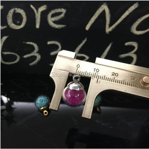 2016 New arrival 50sets per lot 12mm glass globe with 3mm hole and 8mm cap mixed color jewelry findings set Glass bottle vial