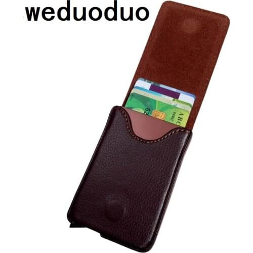 2020 Antitheft Men Fashion Credit Card Holder Blocking Rfid Wallet New Pu Leather Card holder Aluminum Metal Purse