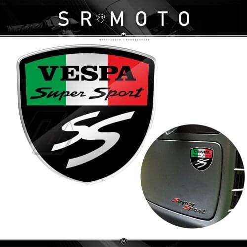 3D Resin Motorcycle Decal Italy Flag Sticker Case for Piaggio Vespa SS Super Sport