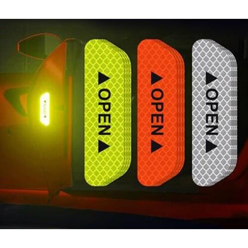4pcs Fluorescent Car Reflective Strips Warning Stickers For Ford Focus 2 3 Fiesta Mondeo Kuga Skoda Octavia Rapid Fabia Citroen