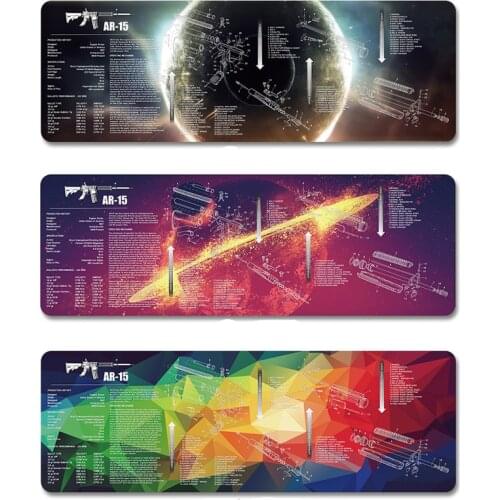 AR-15 AK47 870 Gun Cleaning Rubber Mat 36"x12" Waterproof Non-Slip Cleaning Mat with Parts Diagram Instruction Armorer Mouse Pad